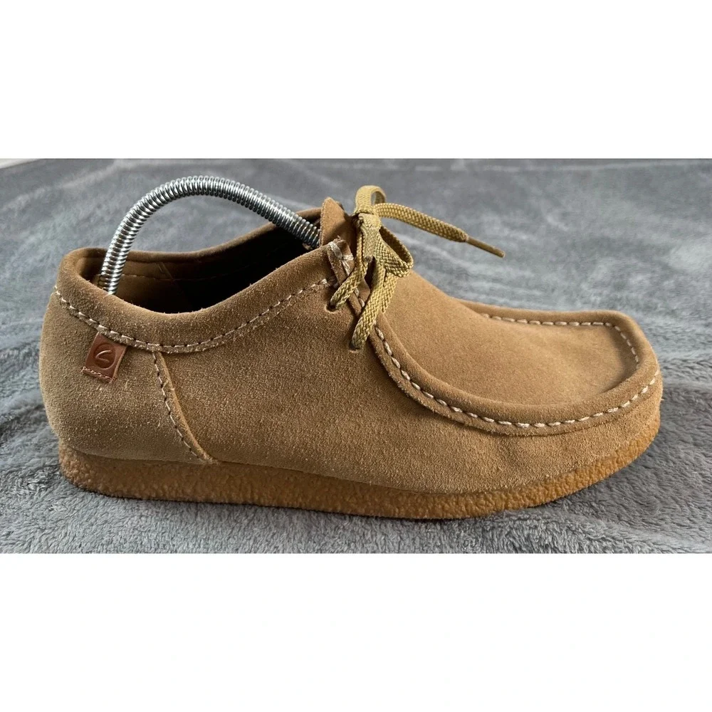Clarks Shacre Boots Mens 9 Tan Dark Sand Suede Crepe Sole Chukka